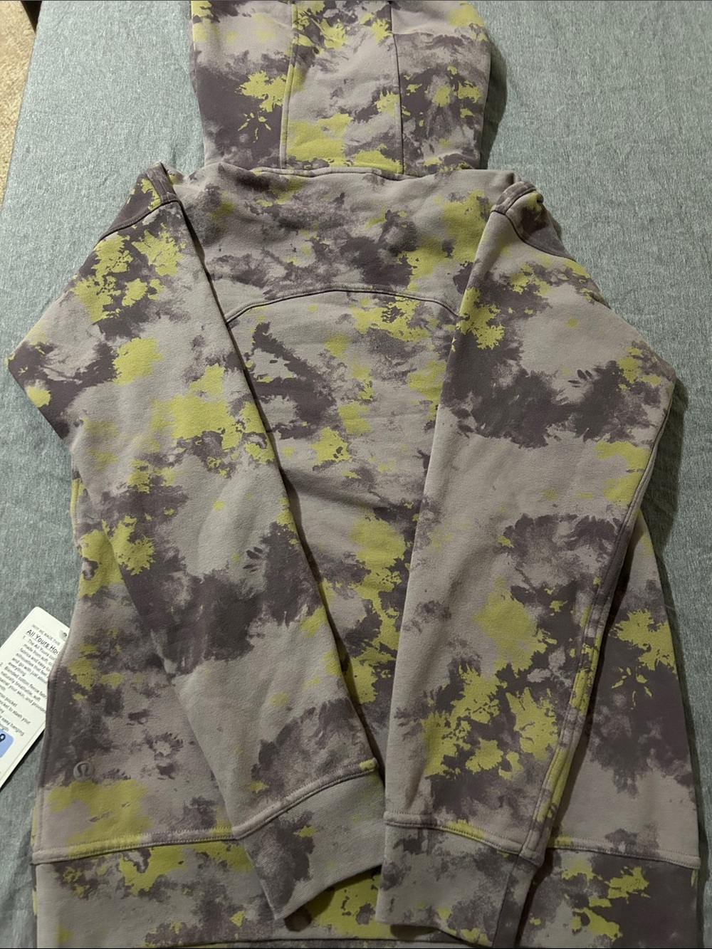 lululemon athletica Olive, purple & Gray Tie-Dye Cowl Hoodie Size 6 - Picture 4 of 6